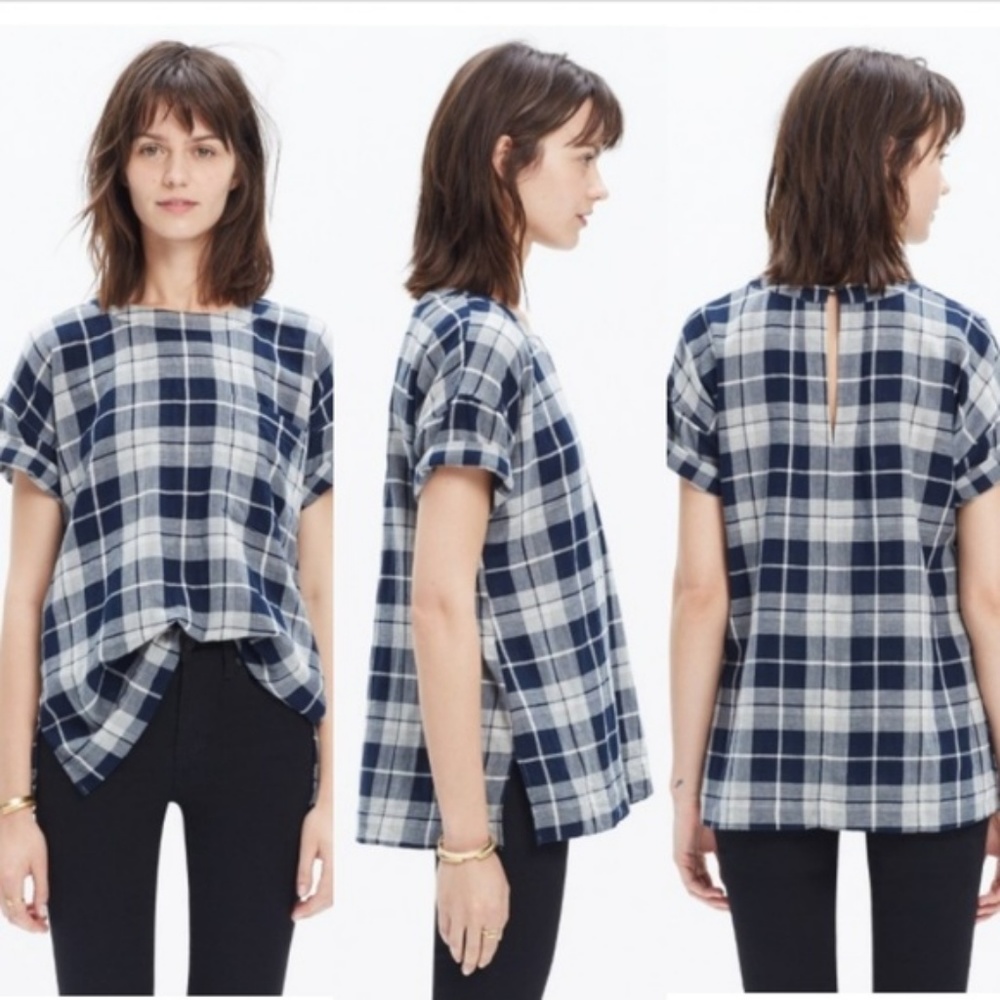 MADEWELL Oversized Emporia Plaid Tee